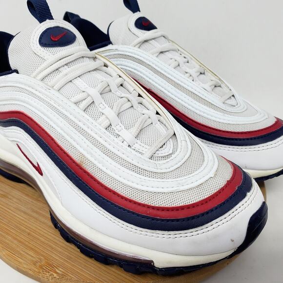 Nike Air Max 97‎ Shoes Womens 7.5 Red Crush White Blue Athletic Lace Up Sneaker - Picture 7 of 15